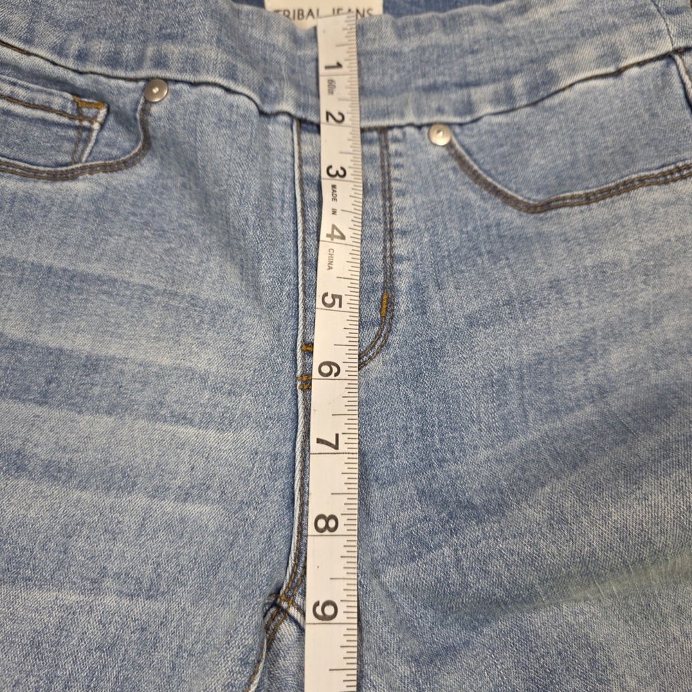 Tribal Jeans Audrey Mid Rise Ankle Jeggings Light Wash Pull On Jeans Size 0 - Picture 5 of 9